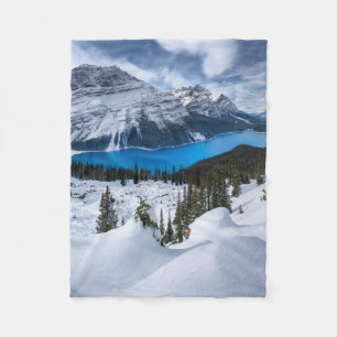 IJs en sneeuw Peyto Lake, Canadees Rockies Fleece Deken