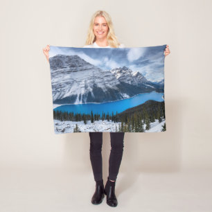 IJs en sneeuw Peyto Lake, Canadees Rockies Fleece Deken