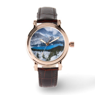 IJs en sneeuw Peyto Lake, Canadees Rockies Horloge