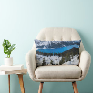 IJs en sneeuw Peyto Lake, Canadees Rockies Kussen