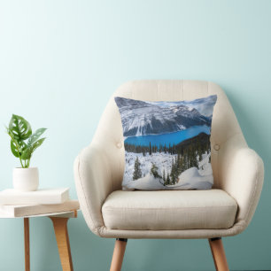IJs en sneeuw Peyto Lake, Canadees Rockies Kussen