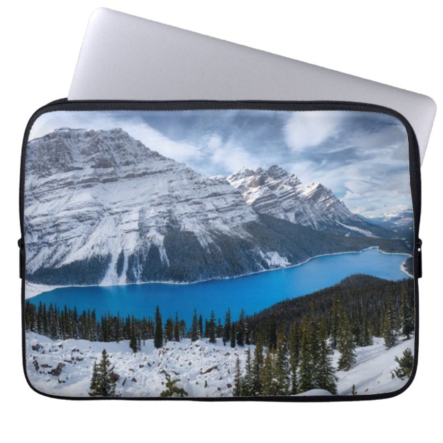 IJs en sneeuw | Peyto Lake, Canadees Rockies Laptop Sleeve (Voorkant)