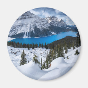 IJs en sneeuw   Peyto Lake, Canadees Rockies Magneet