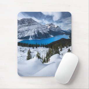 IJs en sneeuw Peyto Lake, Canadees Rockies Muismat