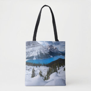 IJs en sneeuw Peyto Lake, Canadees Rockies Tote Bag