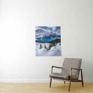 IJs en sneeuw Peyto Lake, Canadees Rockies Wandkleed