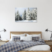 IJs en sneeuw | Pine Woodland, Oostenrijk Canvas Afdruk (Insitu (Slaapkamer))