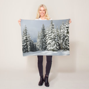 IJs en sneeuw   Pine Woodland, Oostenrijk Fleece Deken