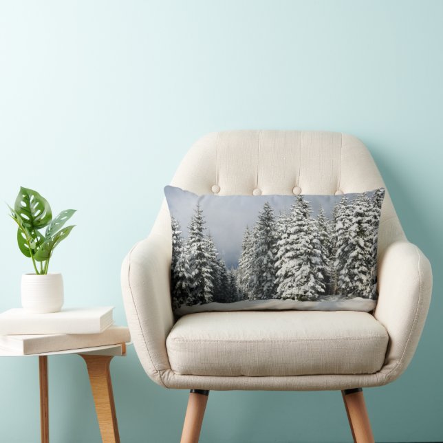 IJs en sneeuw | Pine Woodland, Oostenrijk Kussen (Stoel)