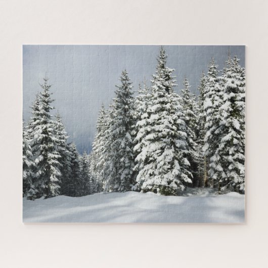 IJs en sneeuw | Pine Woodland, Oostenrijk Legpuzzel (Horizontaal)