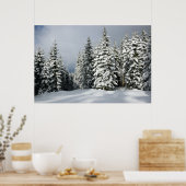 IJs en sneeuw | Pine Woodland, Oostenrijk Poster (Keuken)