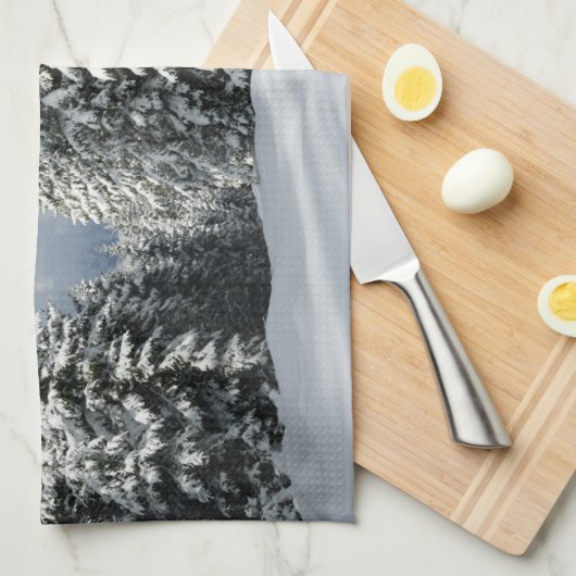 IJs en sneeuw | Pine Woodland, Oostenrijk Theedoek (Quarter Fold)