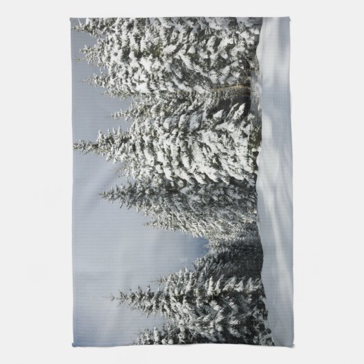 IJs en sneeuw | Pine Woodland, Oostenrijk Theedoek (Verticaal)