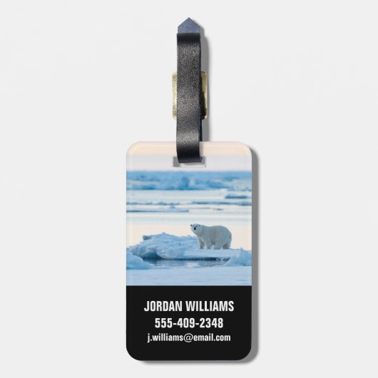 IJs en sneeuw | Polar Beer Iceberg Noorwegen Bagagelabel (Achterkant verticaal)