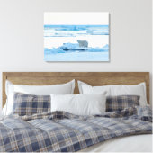 IJs en sneeuw | Polar Beer Iceberg Noorwegen Canvas Afdruk (Insitu (Slaapkamer))