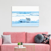 IJs en sneeuw | Polar Beer Iceberg Noorwegen Canvas Afdruk (Insitu (Woonkamer))
