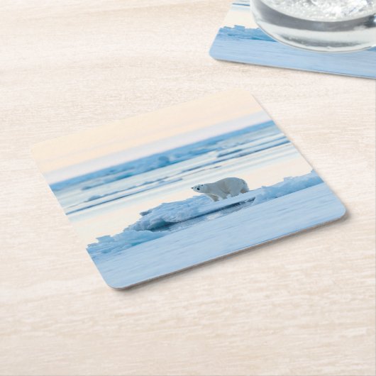 IJs en sneeuw | Polar Beer Iceberg Noorwegen Kartonnen Onderzetters (Schuin)