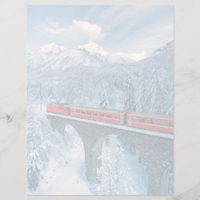 IJs en sneeuw | Red Bernina Express Train Zwitserl (Voorkant)