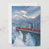 IJs en sneeuw | Red Bernina Express Train Zwitserl Bedankkaart (Voorkant)