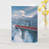 IJs en sneeuw | Red Bernina Express Train Zwitserl Kaart (Gele Bloem)