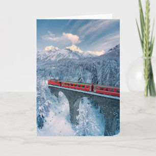 IJs en sneeuw   Red Bernina Express Train Zwitserl Kaart