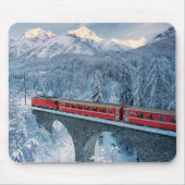 IJs en sneeuw | Red Bernina Express Train Zwitserl Muismat (Voorkant)