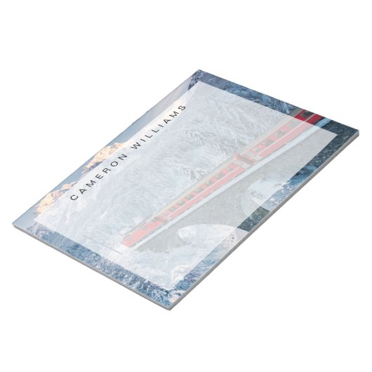 IJs en sneeuw | Red Bernina Express Train Zwitserl Notitieblok (Schuin)