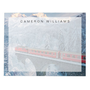 IJs en sneeuw Red Bernina Express Train Zwitserl Notitieblok