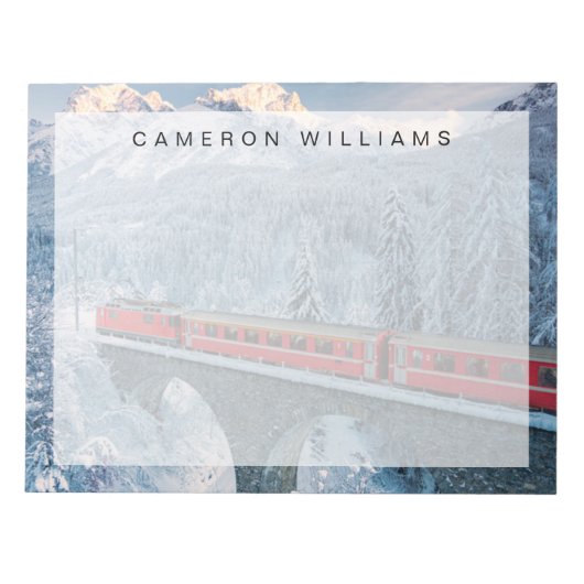 IJs en sneeuw | Red Bernina Express Train Zwitserl Notitieblok (Voorkant)