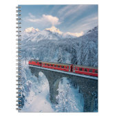 IJs en sneeuw | Red Bernina Express Train Zwitserl Notitieboek (Voorkant)