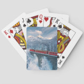 IJs en sneeuw | Red Bernina Express Train Zwitserl Pokerkaarten (Achterkant)