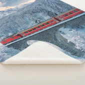 IJs en sneeuw | Red Bernina Express Train Zwitserl Sherpa Deken (3/4)