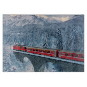 IJs en sneeuw | Red Bernina Express Train Zwitserl Snijplank (Voorkant)