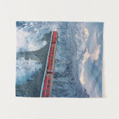 IJs en sneeuw | Red Bernina Express Train Zwitserl Wandkleed (Voorkant (horizontaal))