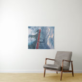 IJs en sneeuw | Red Bernina Express Train Zwitserl Wandkleed (In Situ (horizontaal))