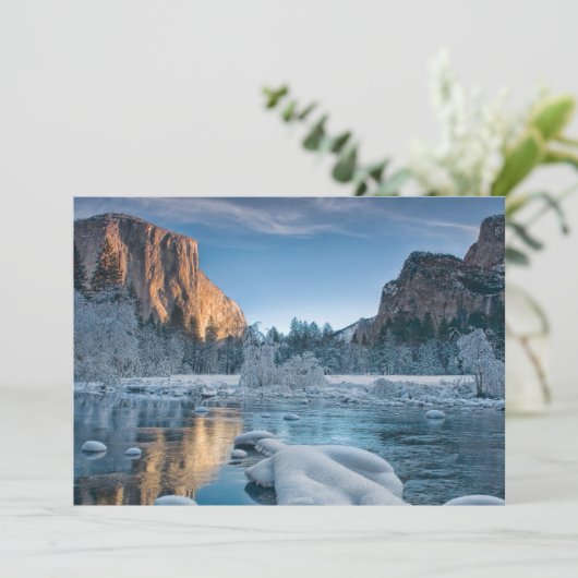IJs en sneeuw | Rijst IJs in de vallei van Yosemit Bedankkaart (Staand voorkant)