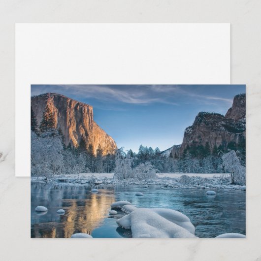 IJs en sneeuw | Rijst IJs in de vallei van Yosemit Bedankkaart (Voorkant / Achterkant)
