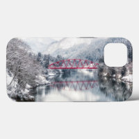 IJs en sneeuw | Rode brug in de winter, Japan