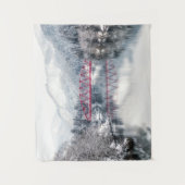 IJs en sneeuw | Rode brug in de winter, Japan Wandkleed (Voorkant)