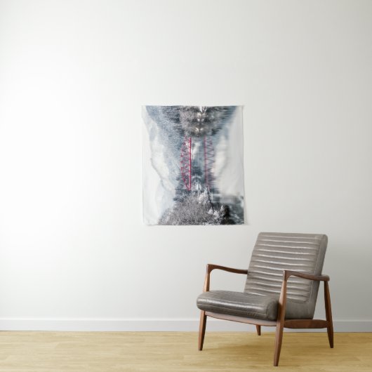 IJs en sneeuw | Rode brug in de winter, Japan Wandkleed (In situ)