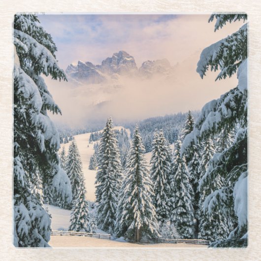 IJs en sneeuw | Rosengarten, Duitsland Glazen Onderzetter (Voorkant)