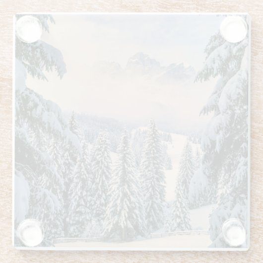 IJs en sneeuw | Rosengarten, Duitsland Glazen Onderzetter (Achterkant)