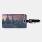 IJs en sneeuw | Sneeuwwerende bomen, Lapland, Finl Bagagelabel (Voorkant horizontaal)