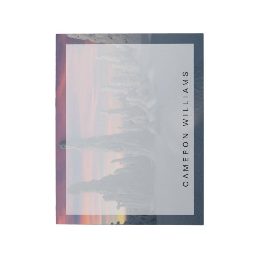 IJs en sneeuw | Sneeuwwerende bomen, Lapland, Finl Notitieblok (Linkerzijde)