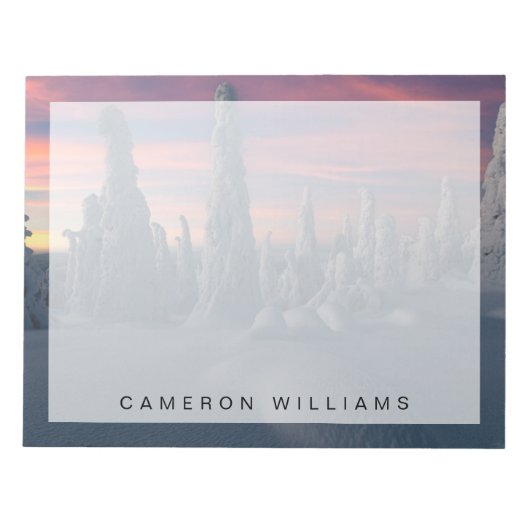 IJs en sneeuw | Sneeuwwerende bomen, Lapland, Finl Notitieblok (Voorkant)