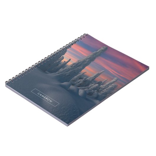 IJs en sneeuw | Sneeuwwerende bomen, Lapland, Finl Notitieboek (Linkerzijde)