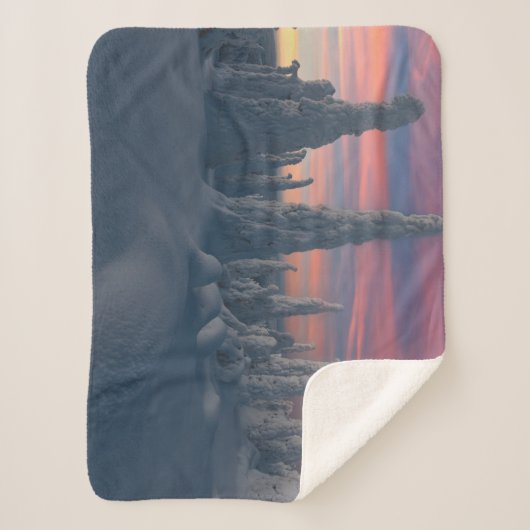 IJs en sneeuw | Sneeuwwerende bomen, Lapland, Finl Sherpa Deken (Voorkant)