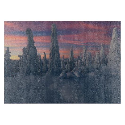 IJs en sneeuw | Sneeuwwerende bomen, Lapland, Finl Snijplank (Voorkant)