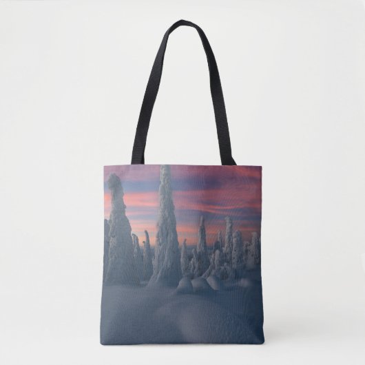 IJs en sneeuw | Sneeuwwerende bomen, Lapland, Finl Tote Bag (Voorkant)