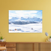 IJs en sneeuw | Snowscape European Alps, Italië Canvas Afdruk (Insitu (Woonkamer))